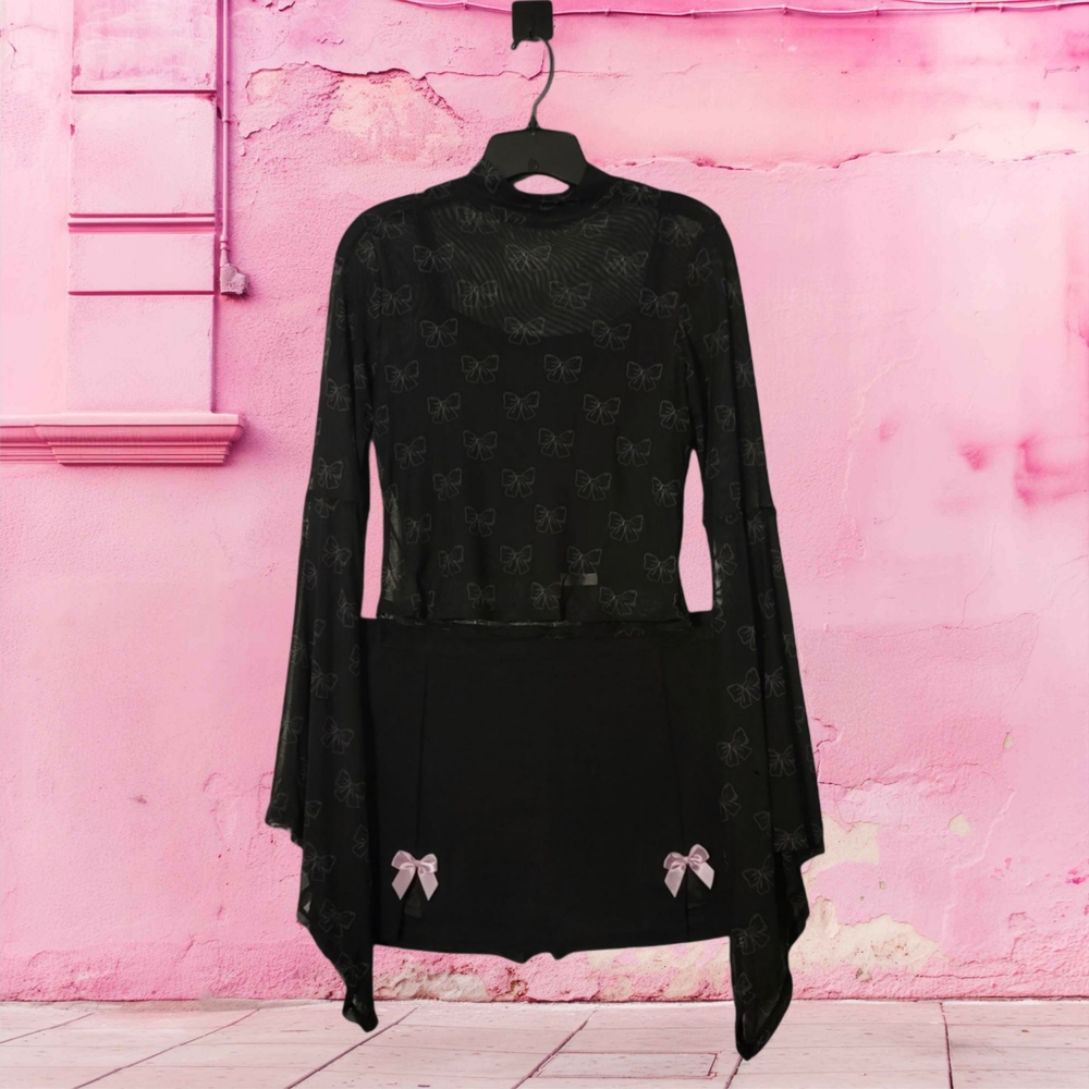 ⭐️NWT COMBO⭐️ Black 🎀 Top & Skirt HOT TOPIC SzMED